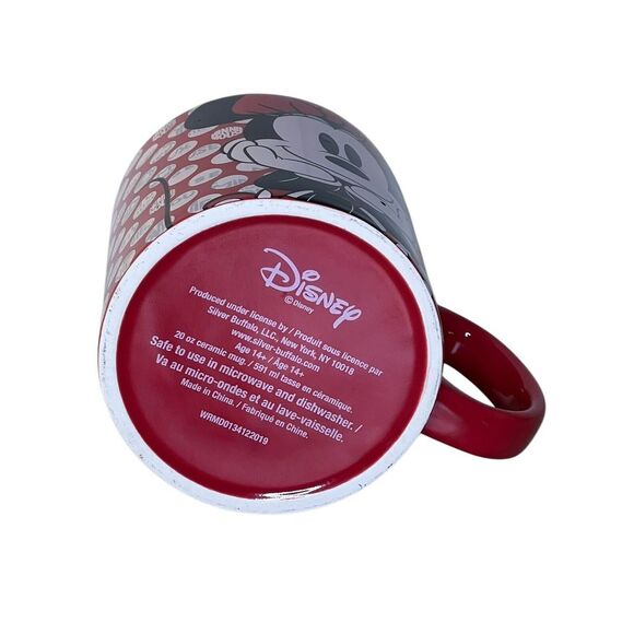 Disney Minnie Mouse 20 oz Coffee Mug Ceramic Dishwasher Microwave Safe Red Black - Picture 4 of 8